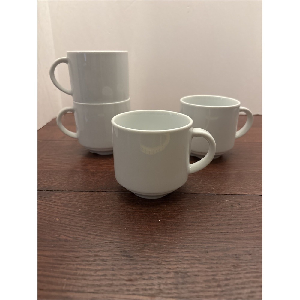 Sant' Andrea 9oz Stackable Bright White Coffee Cups Set Of 4